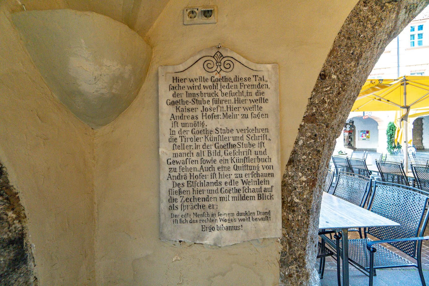 Goethe war auch im Goldenen Adler