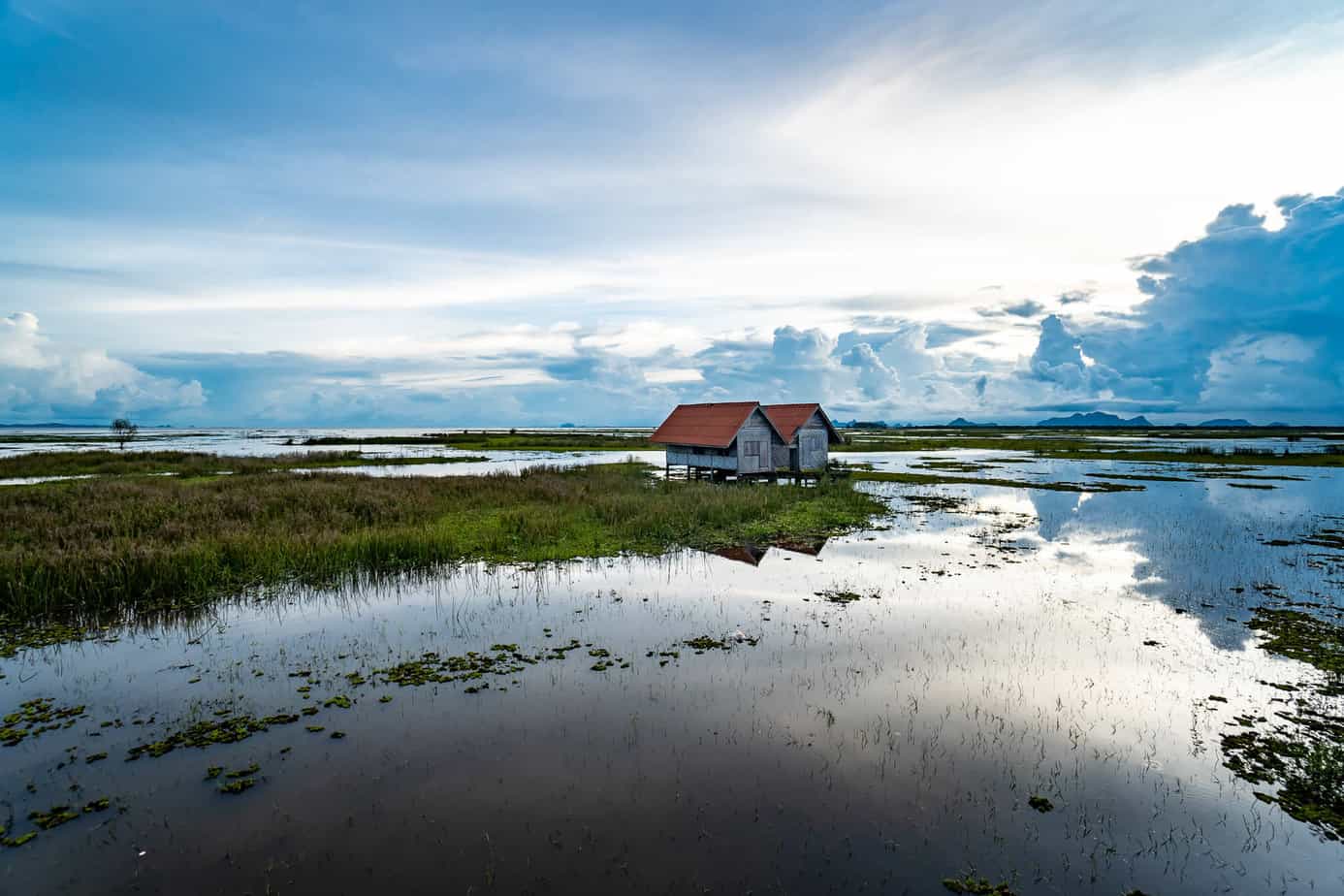 Songkhla Lake im Sonnenuntergang