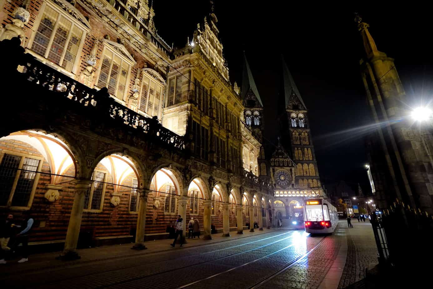 Nachts auf dem Bremer Marktplatz