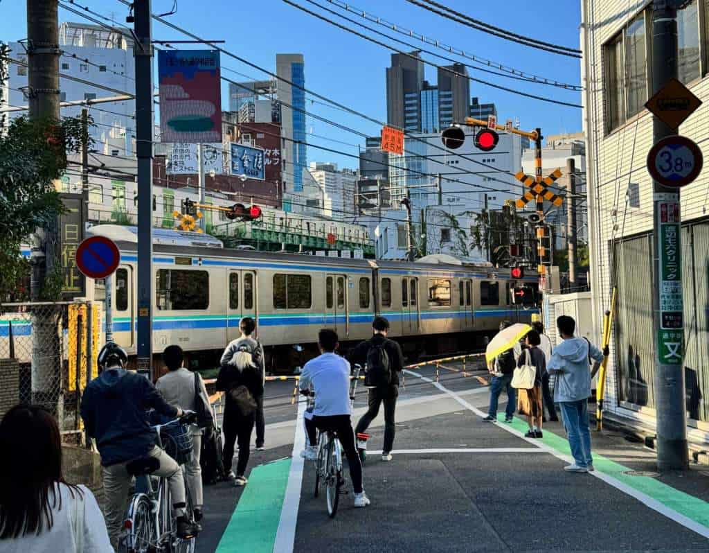 Bahnübergang in Shibuya, Tokyo
