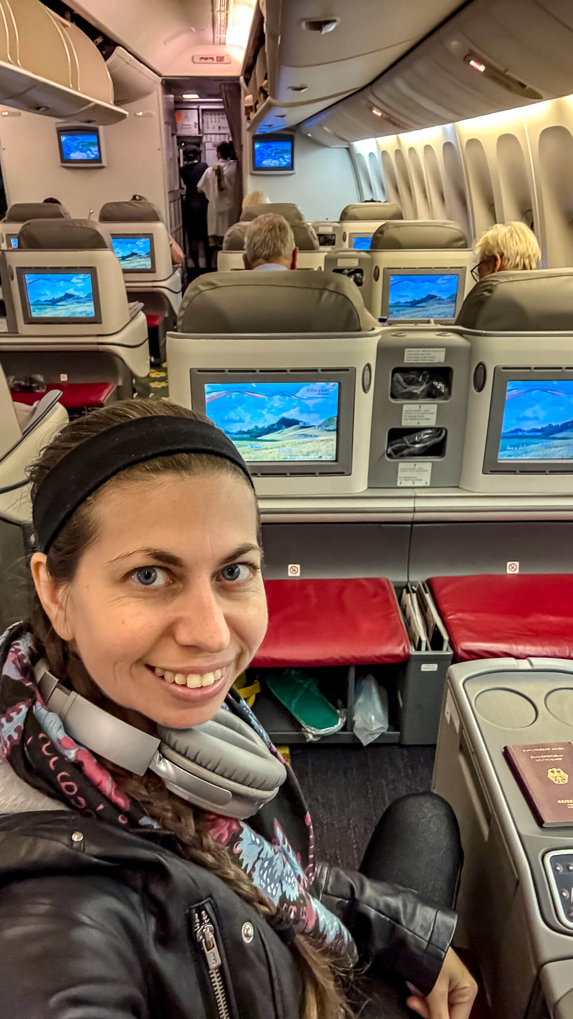 Barbara in der Ethiopian Air Business Class Barbara in der Ethiopian Air Business Class